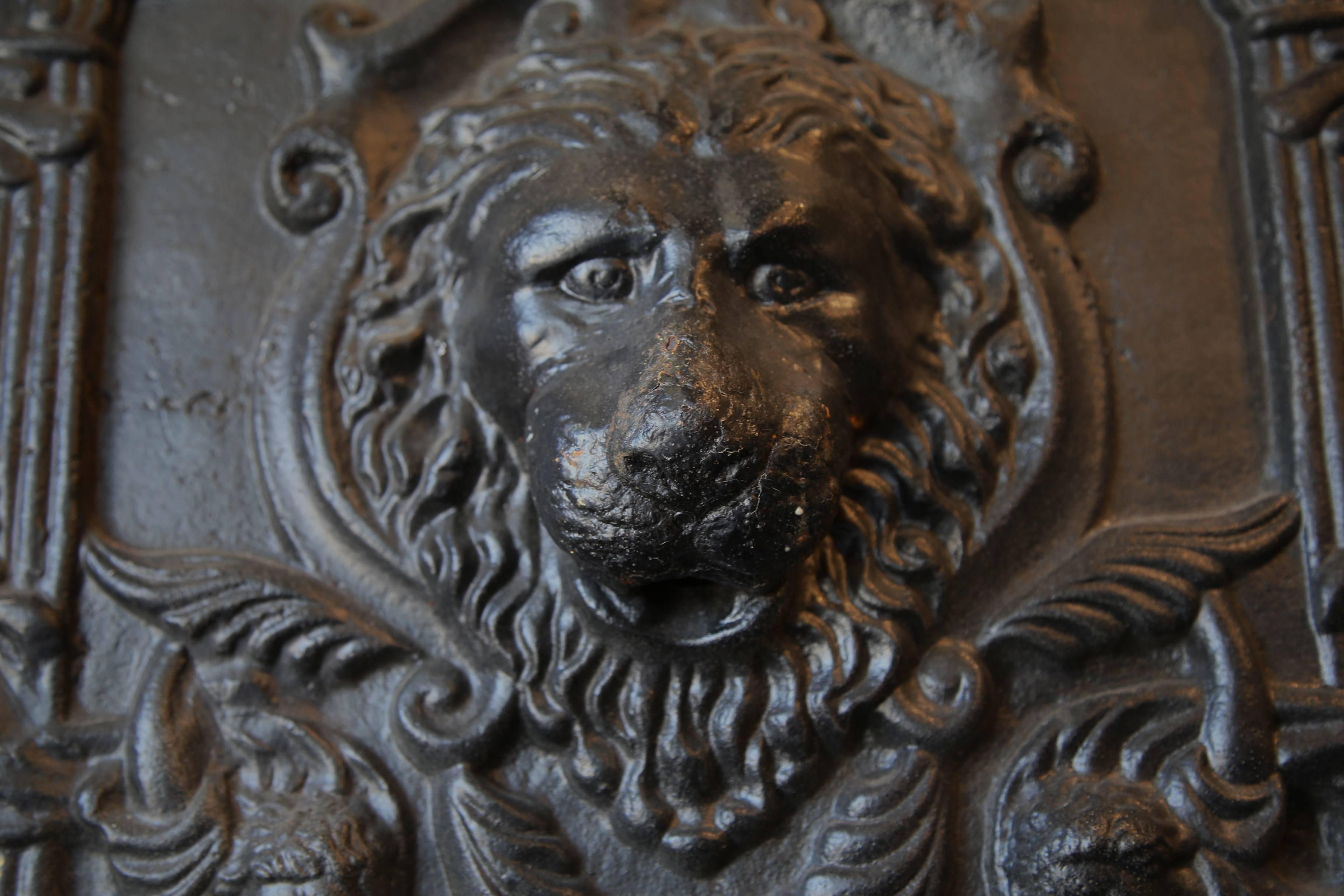 19th Century French Napoleon III Carved Iron Wall Fountain with Lion Head 5
