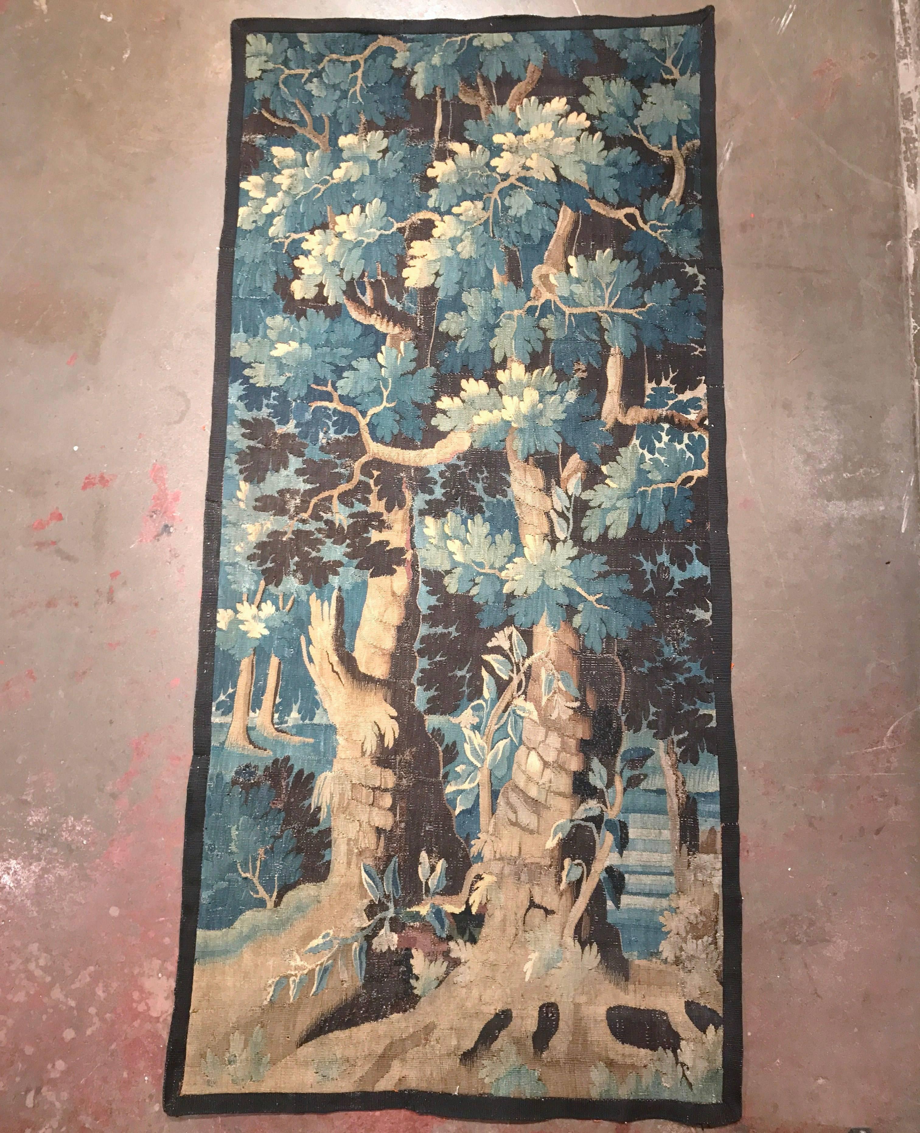 18th Century French Verdure Aubusson Tapestry with Trees and Foliage 1