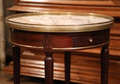 Early 20th Century French Louis XVI Round Bouillotte Table with Marble Top