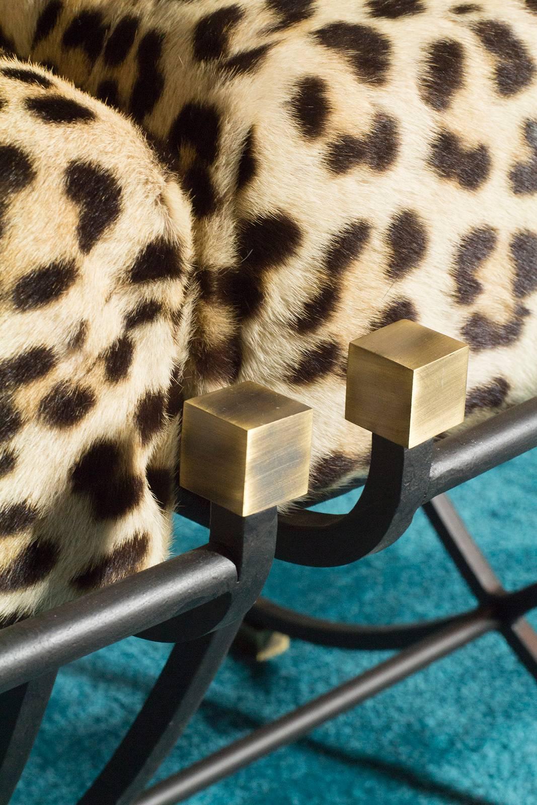 French 1960s Pair of Leopard Stools