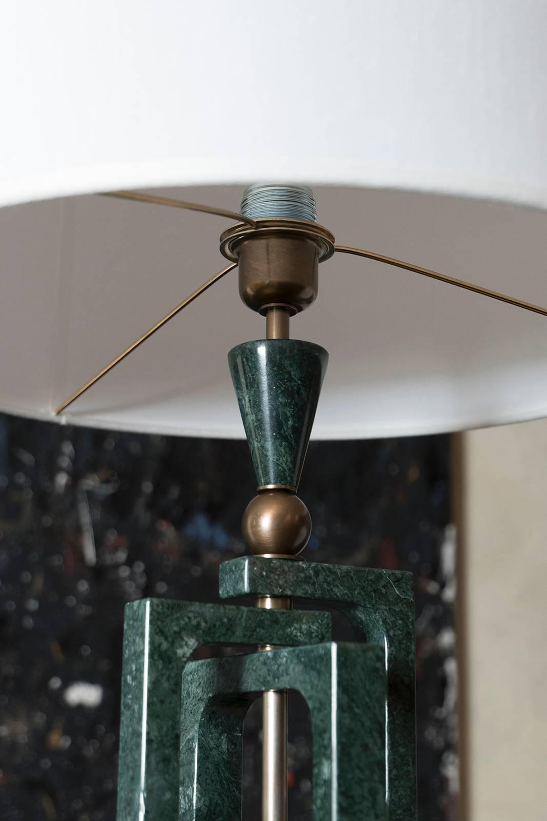 Contemporary Flair Edition Green Guatemala Marble and Bronze Italian 