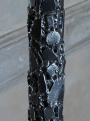 Flair Edition Brutalist Floor Lamp Natural Steel and Brass