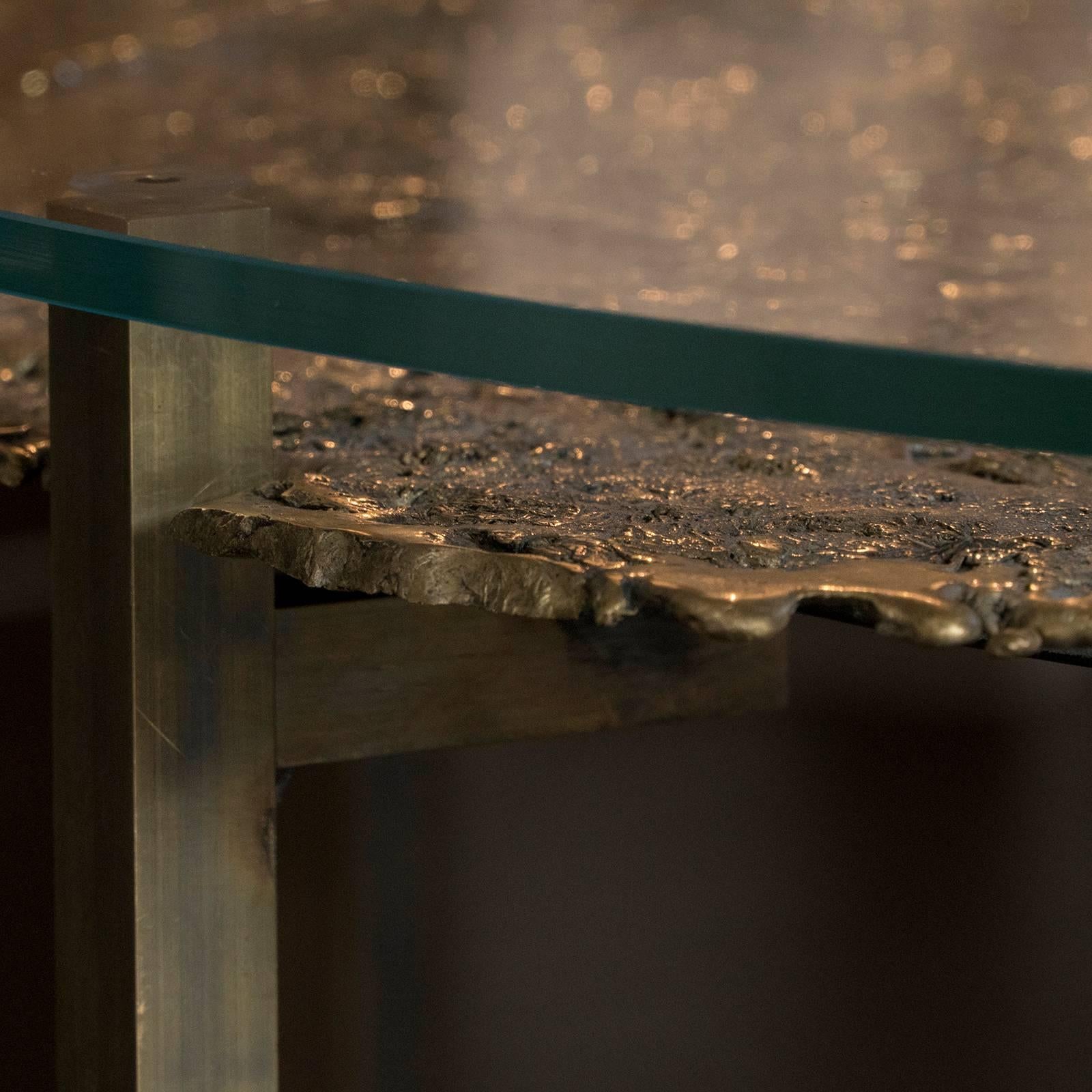 Late 20th Century  Round Brass Coffee Table, 1980