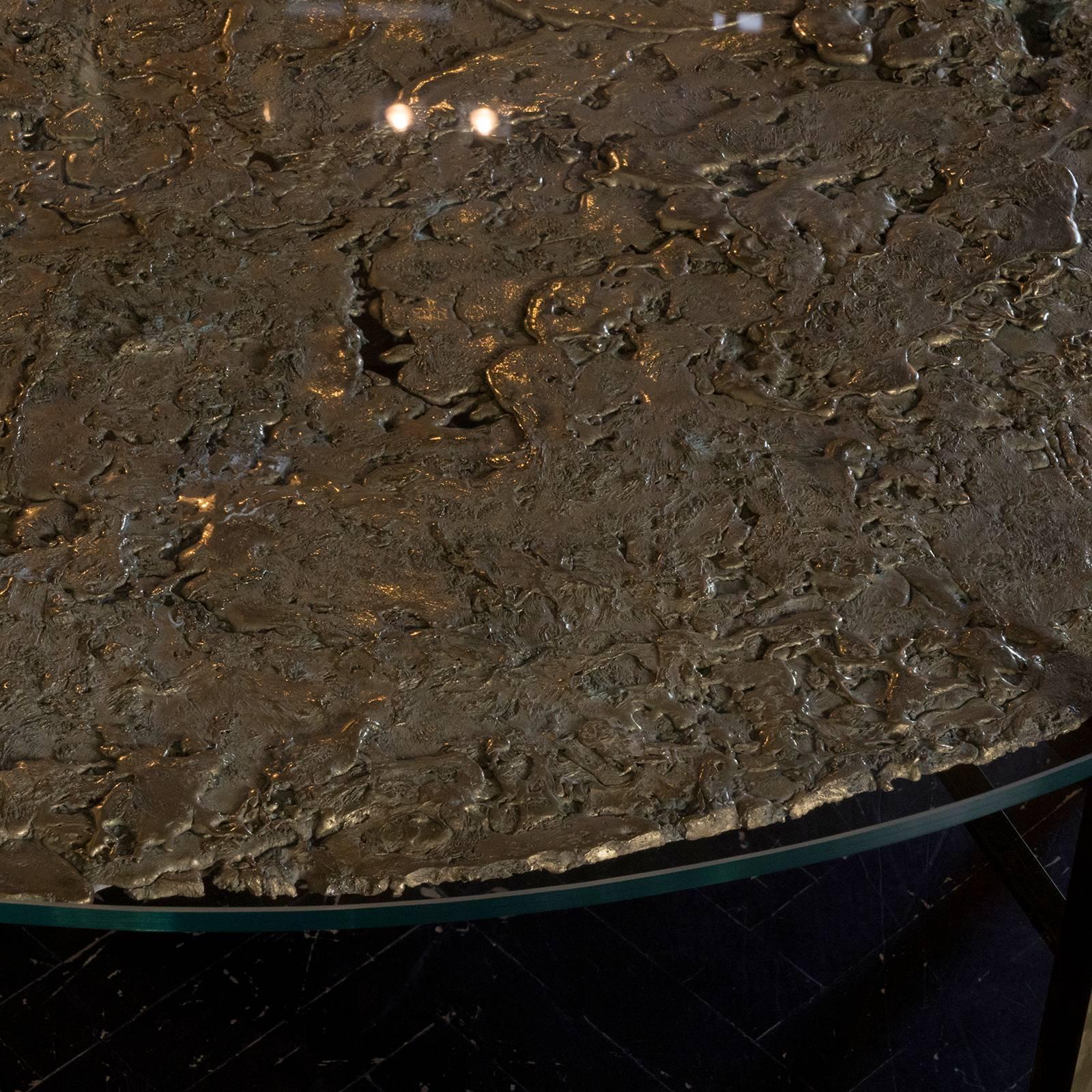 Round Brass Coffee Table, 1980 1