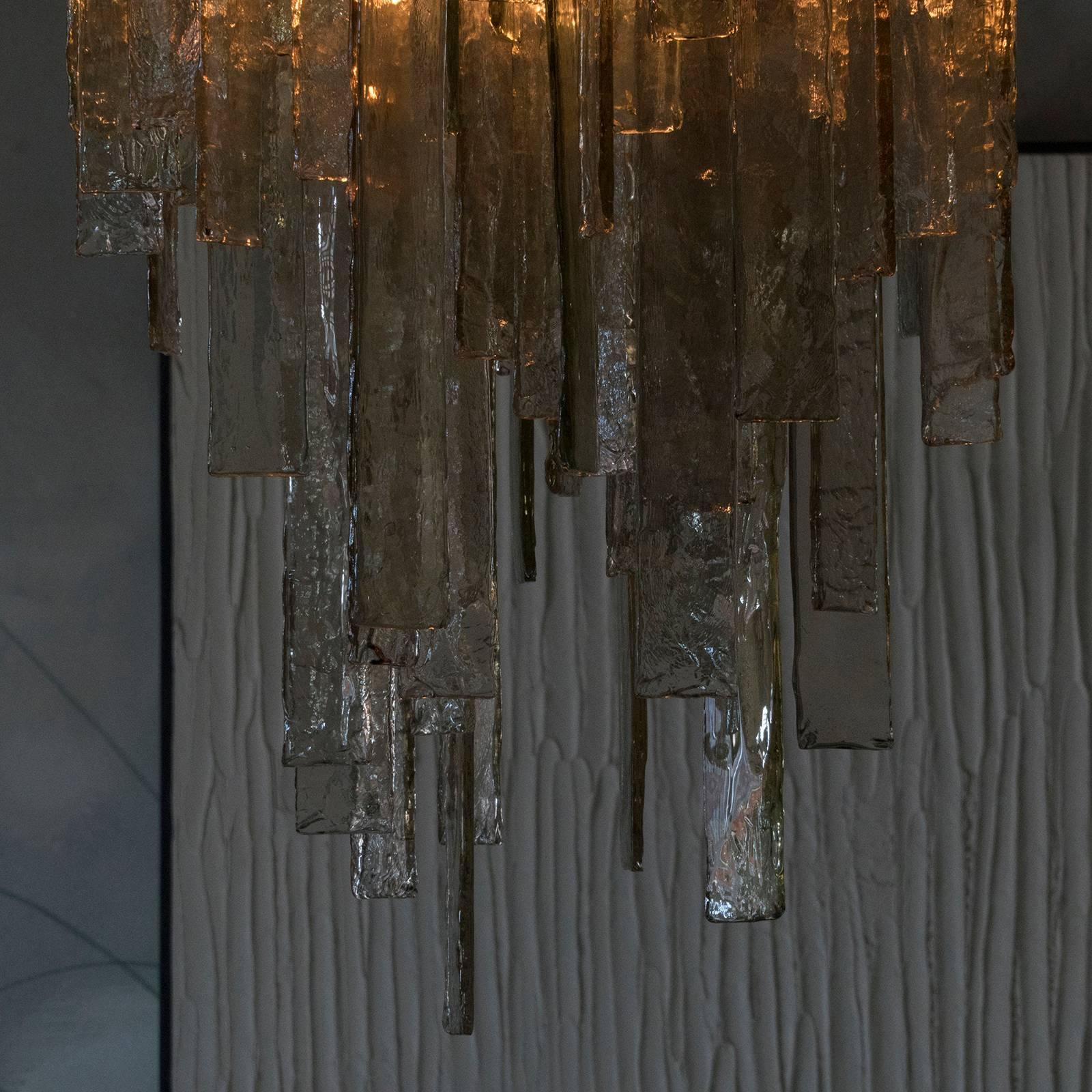 1970s Mazzega Murano Glass Pendants Chandelier In Excellent Condition In Firenze, IT