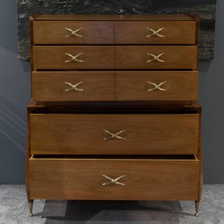 MidCentury Modern Kent Coffey "Auburn" High Boy Chest of Drawers at