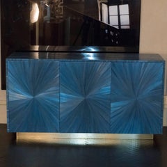 Flair Edition Blue Straw Marquetry Sideboard