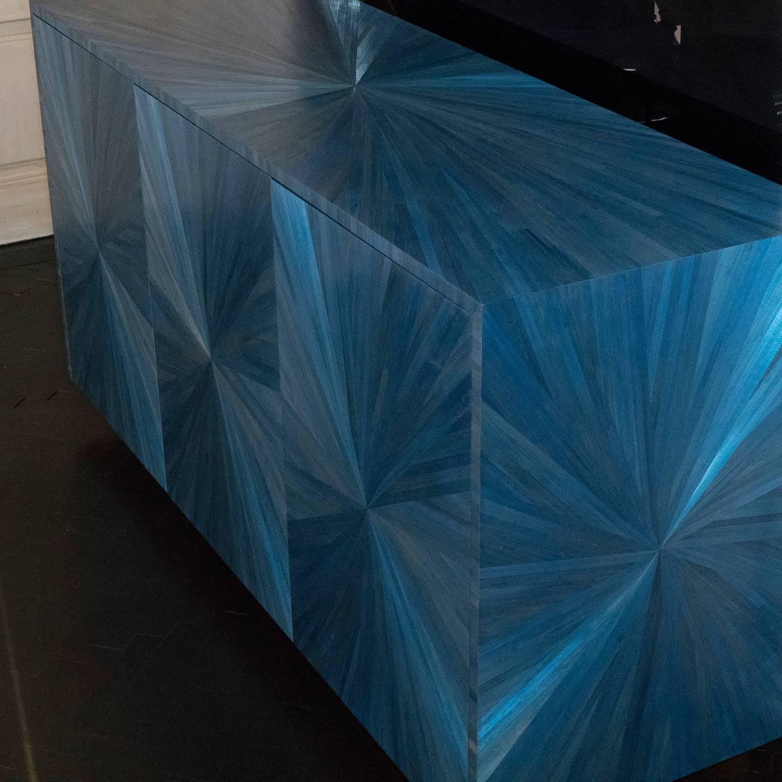 Flair Edition Blue Straw Marquetry Sideboard 1