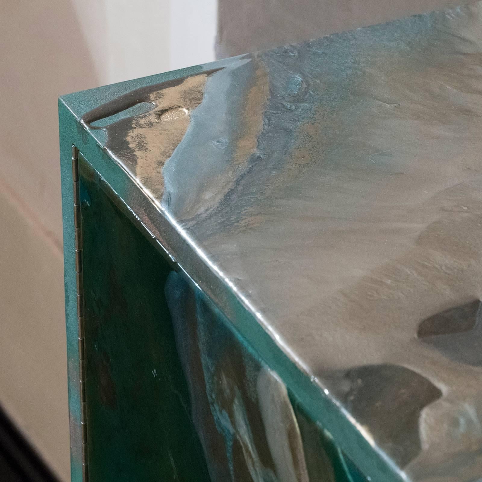 Contemporary Multilayered Green Resin Sideboard 3