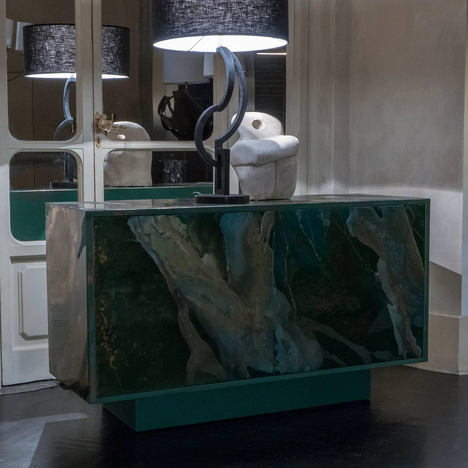Contemporary Multilayered Green Resin Sideboard 5