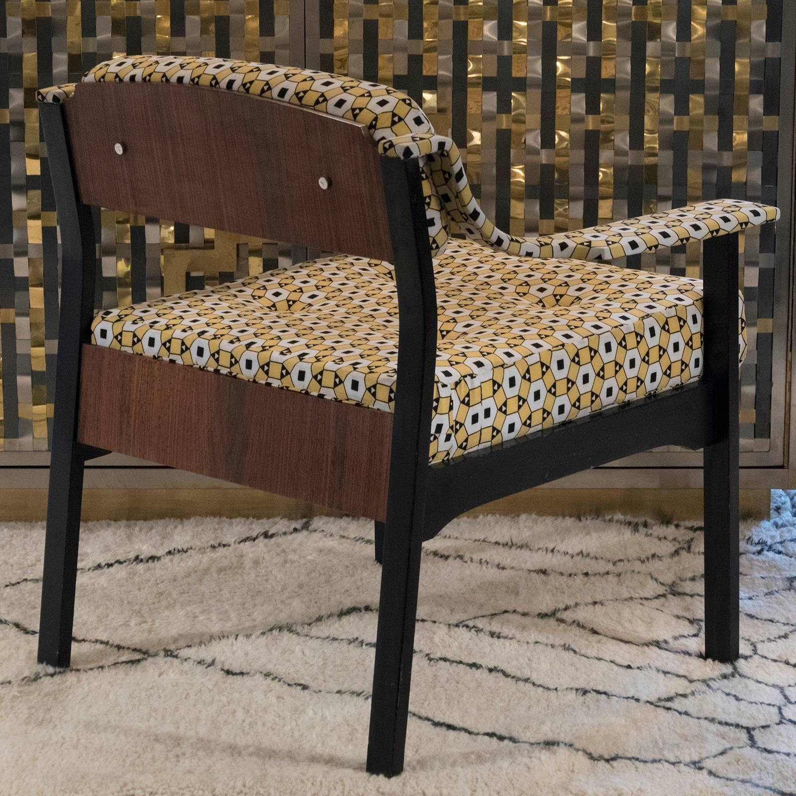 Lacquered 1950s Italian Lounge Chair