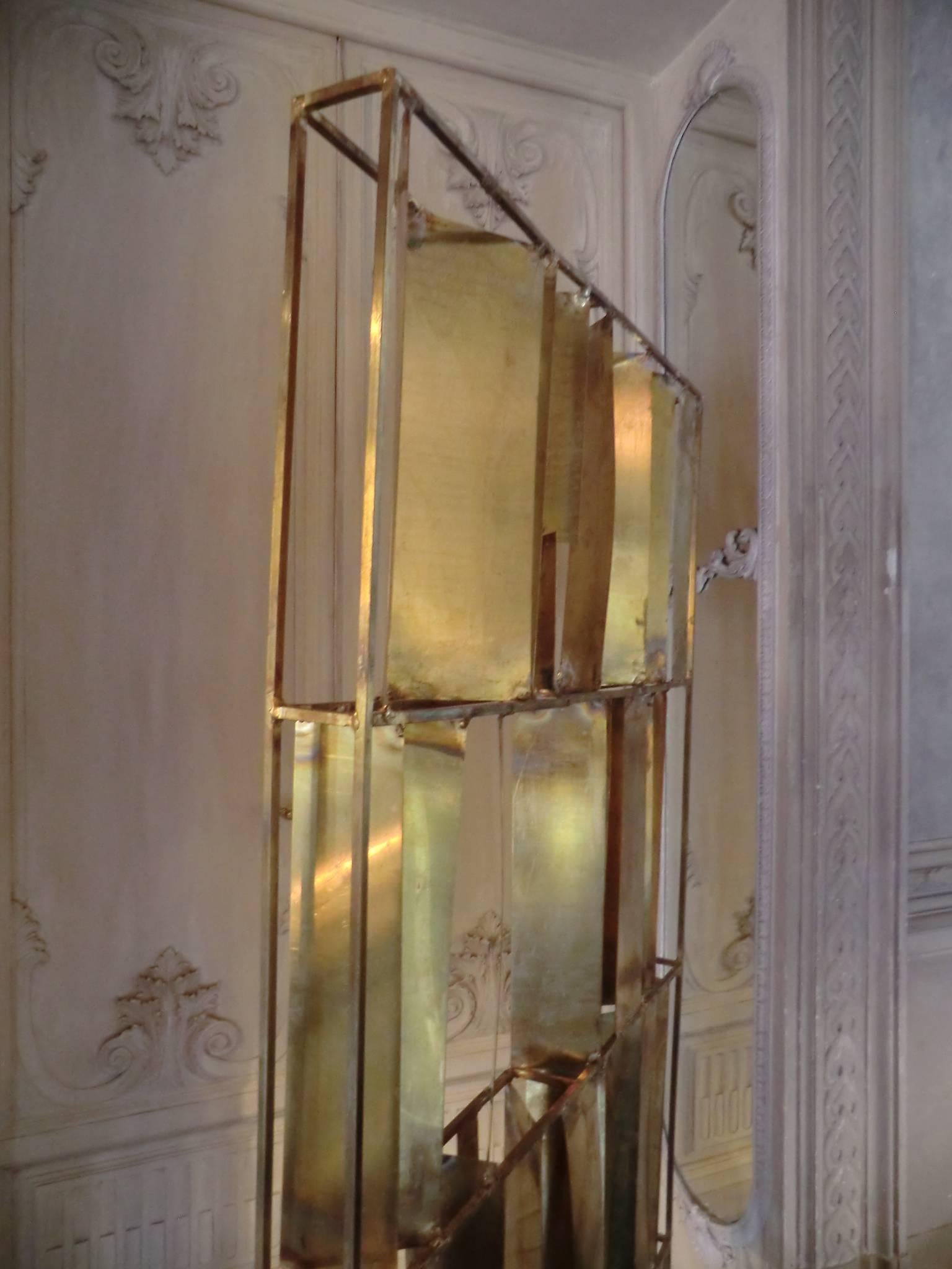 Flair Edition Brutalist Brass Screen In Excellent Condition In Firenze, IT