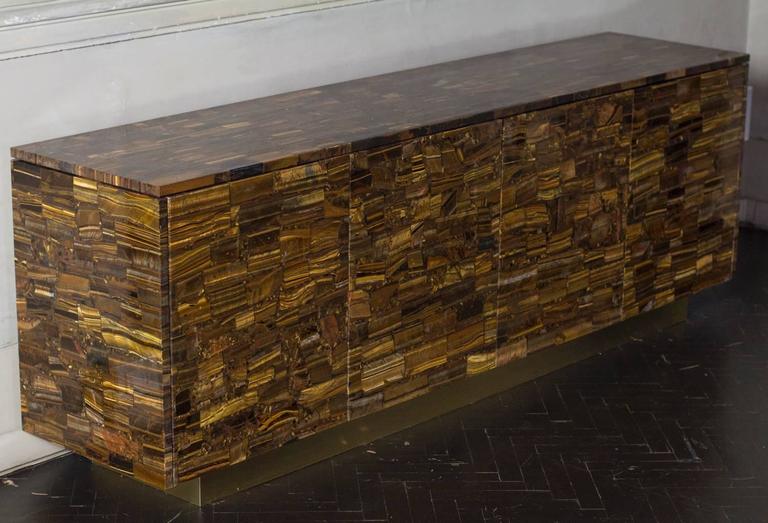 Flair Edition One of a Kind Customize Tiger Eye Sideboard at 1stDibs