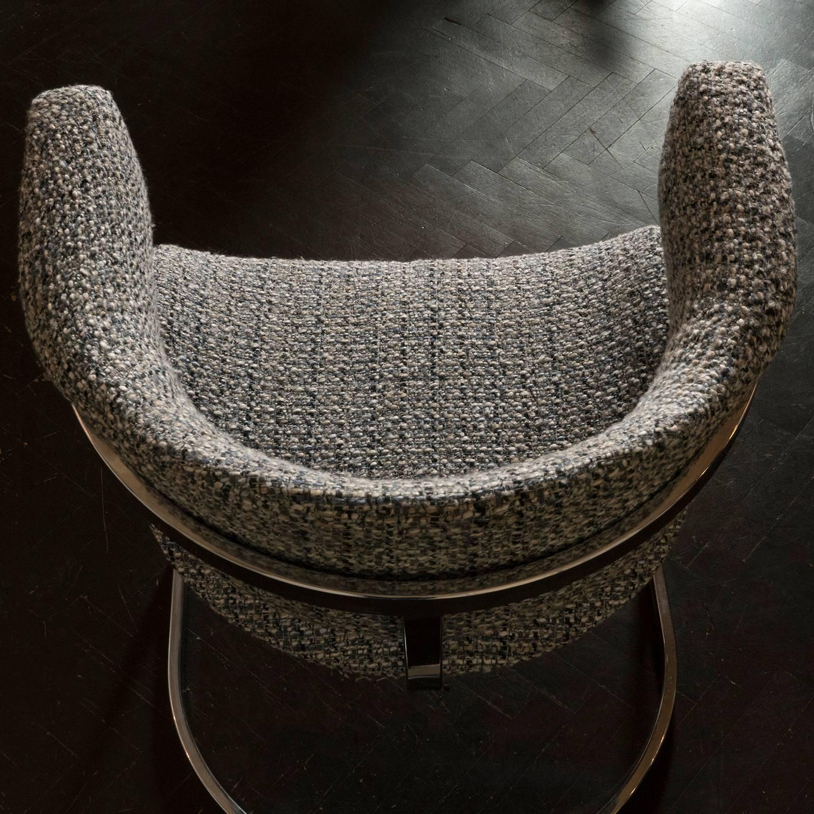 Fabric 1970s Set of Italian Dining Chairs