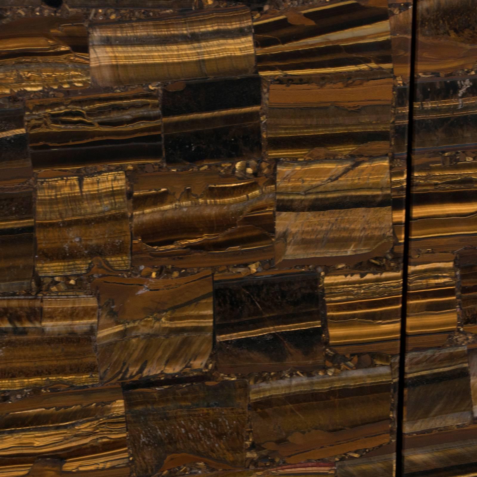 Contemporary Flair Edition One of a Kind Tiger Eye Sideboard