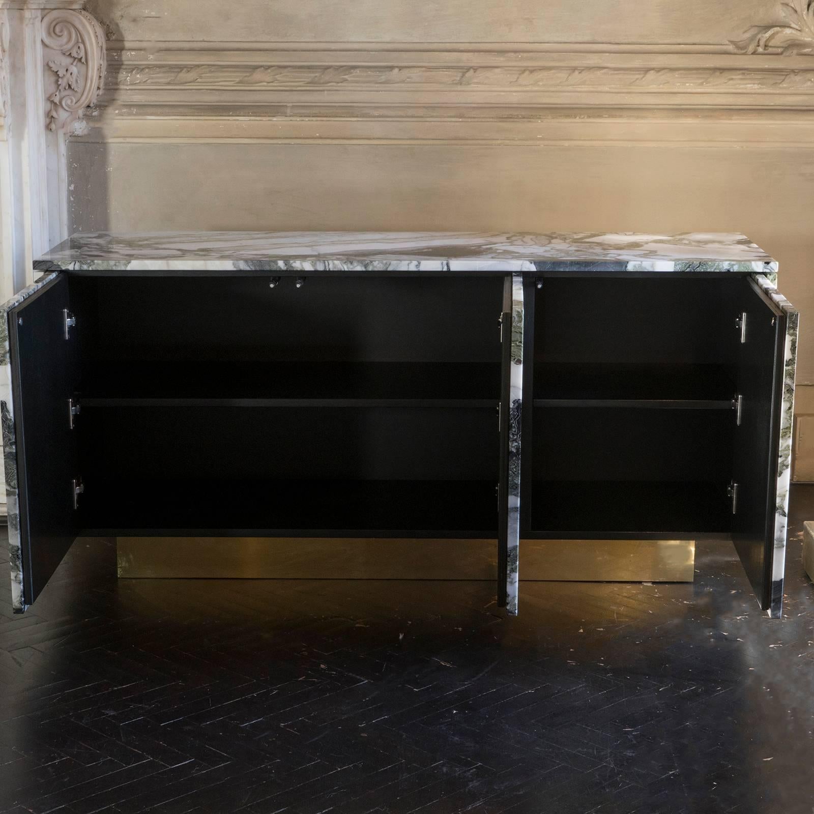 Italian Flair Edition One of a Kind Ice Connect Marble Sideboard