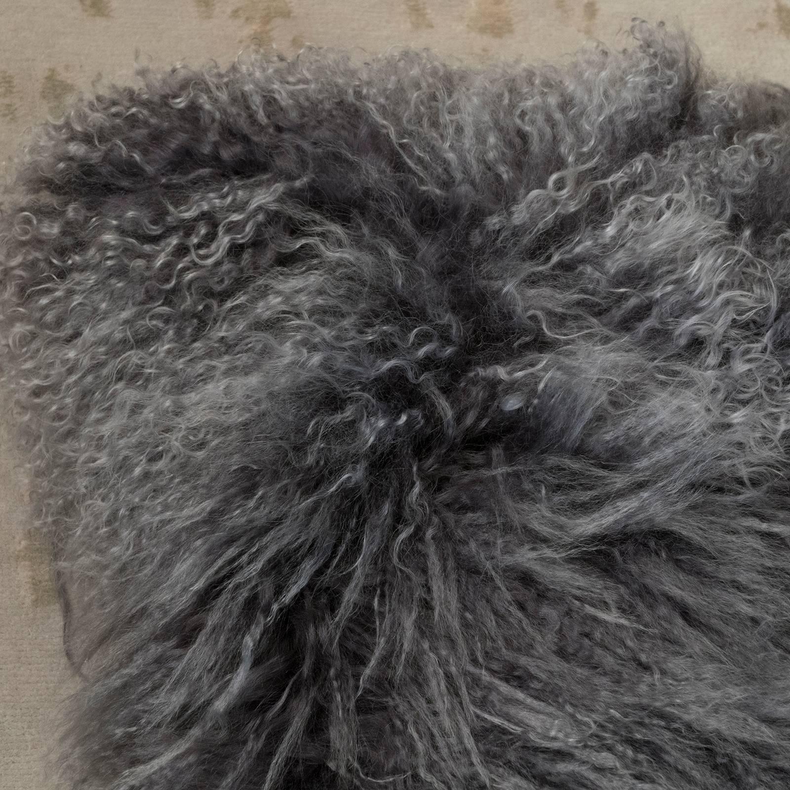 Icelandic Tibet Lambskin Grey Pillows