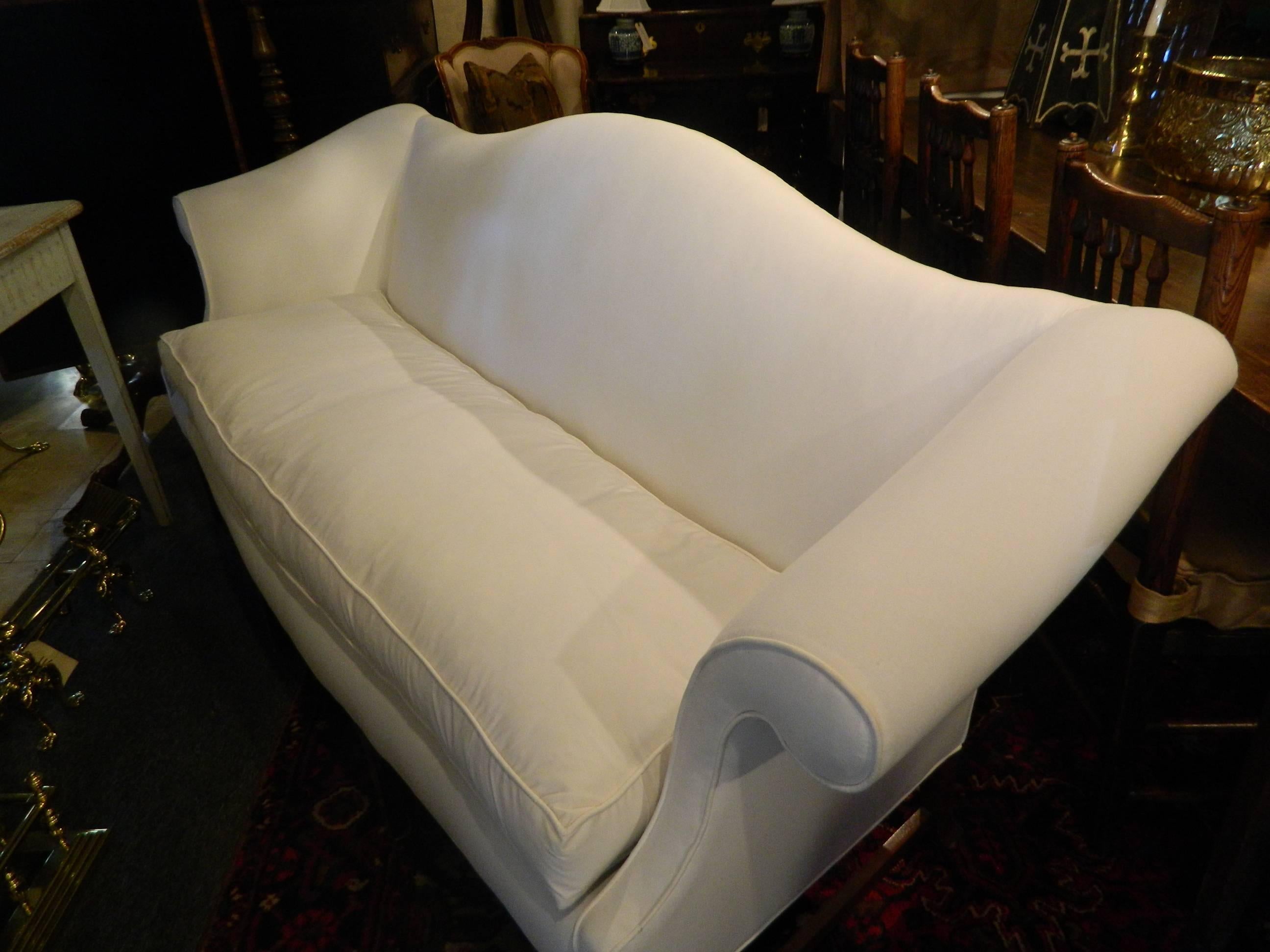 Chippendale Style Camelback Upholstered Sofa, Late 19th Century 2