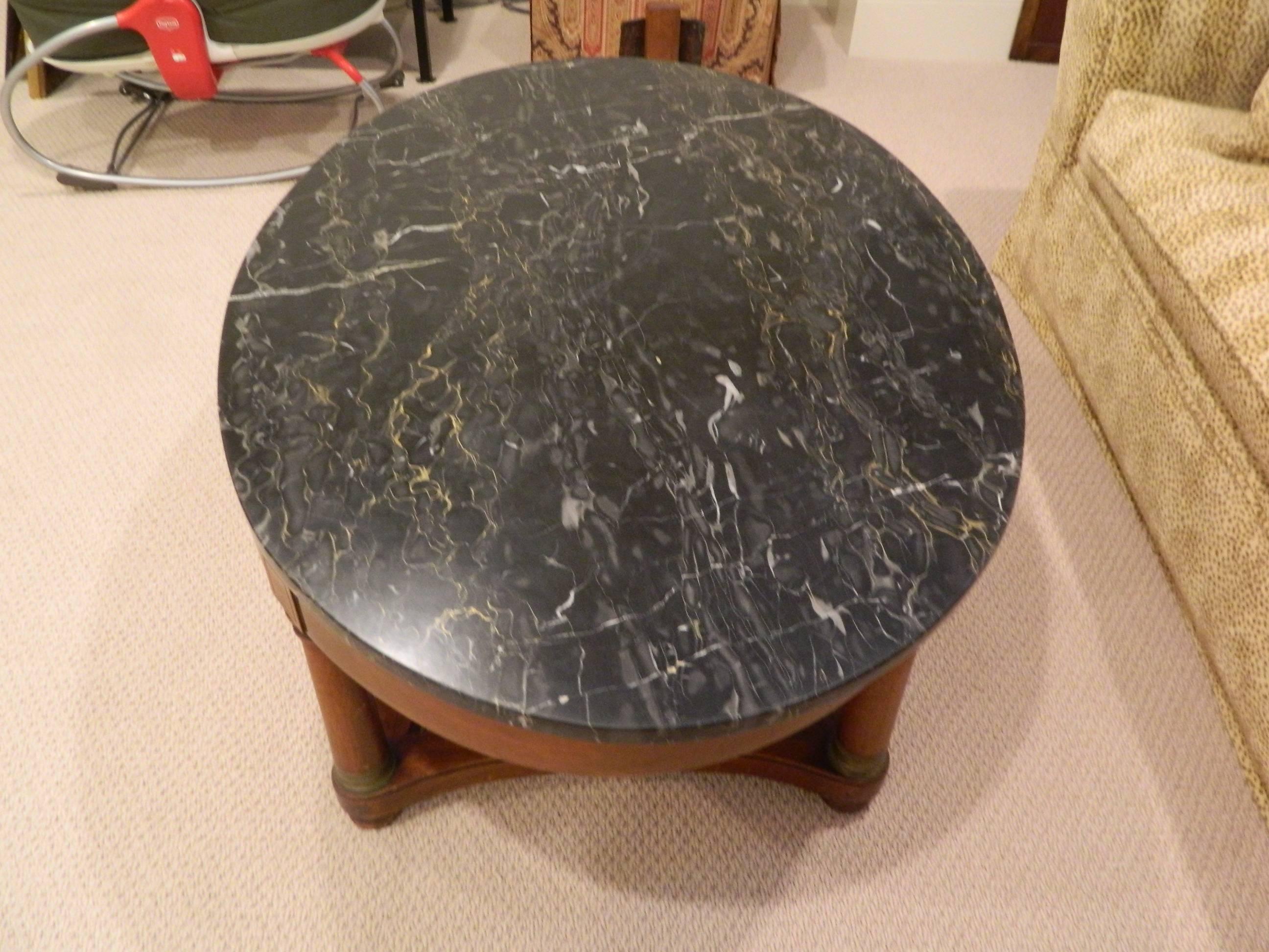 Empire style coffee table with a marble top, late 19th century.
 