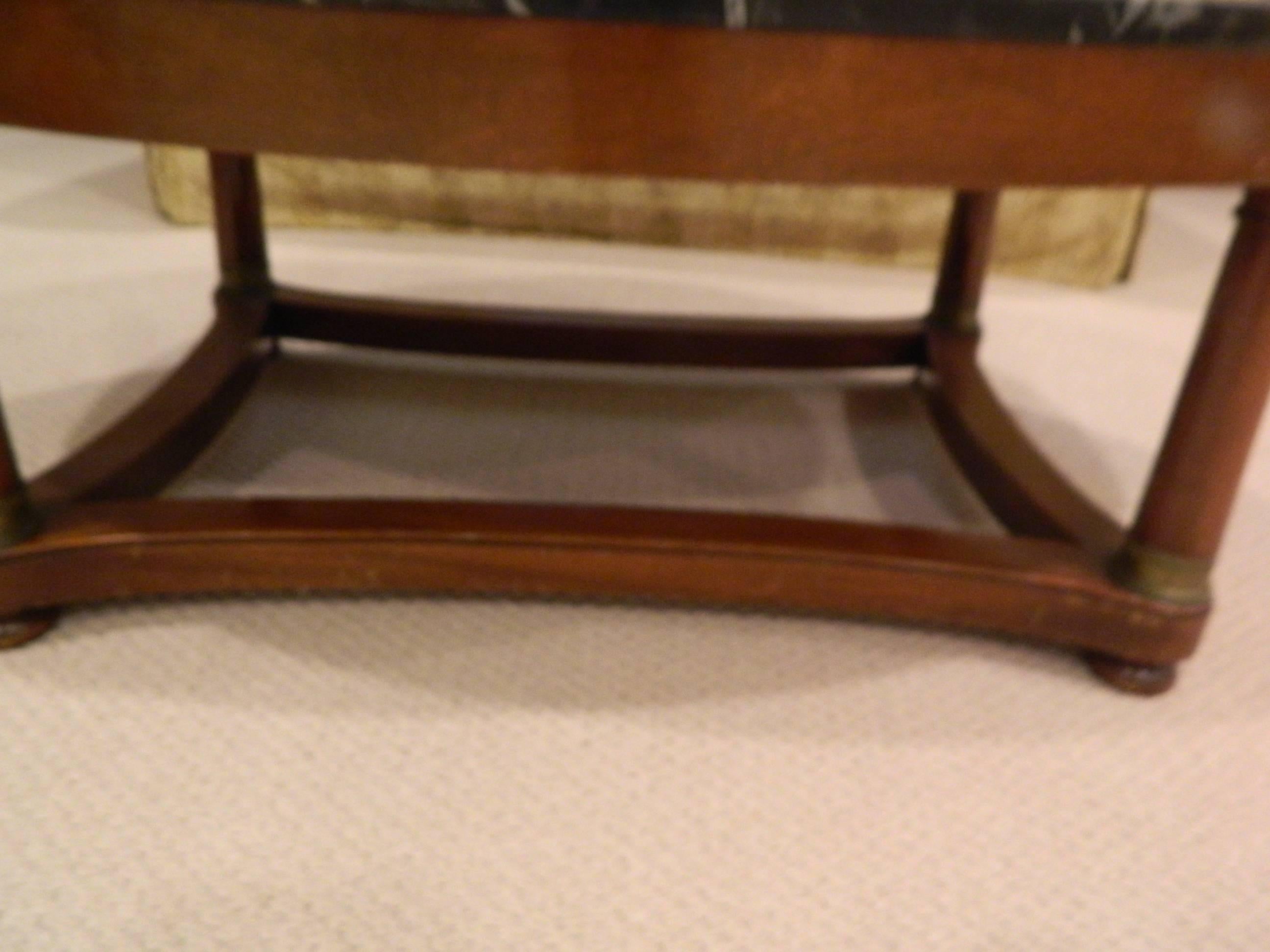 American Empire Style Coffee Table with a Marble Top, Late 19th Century