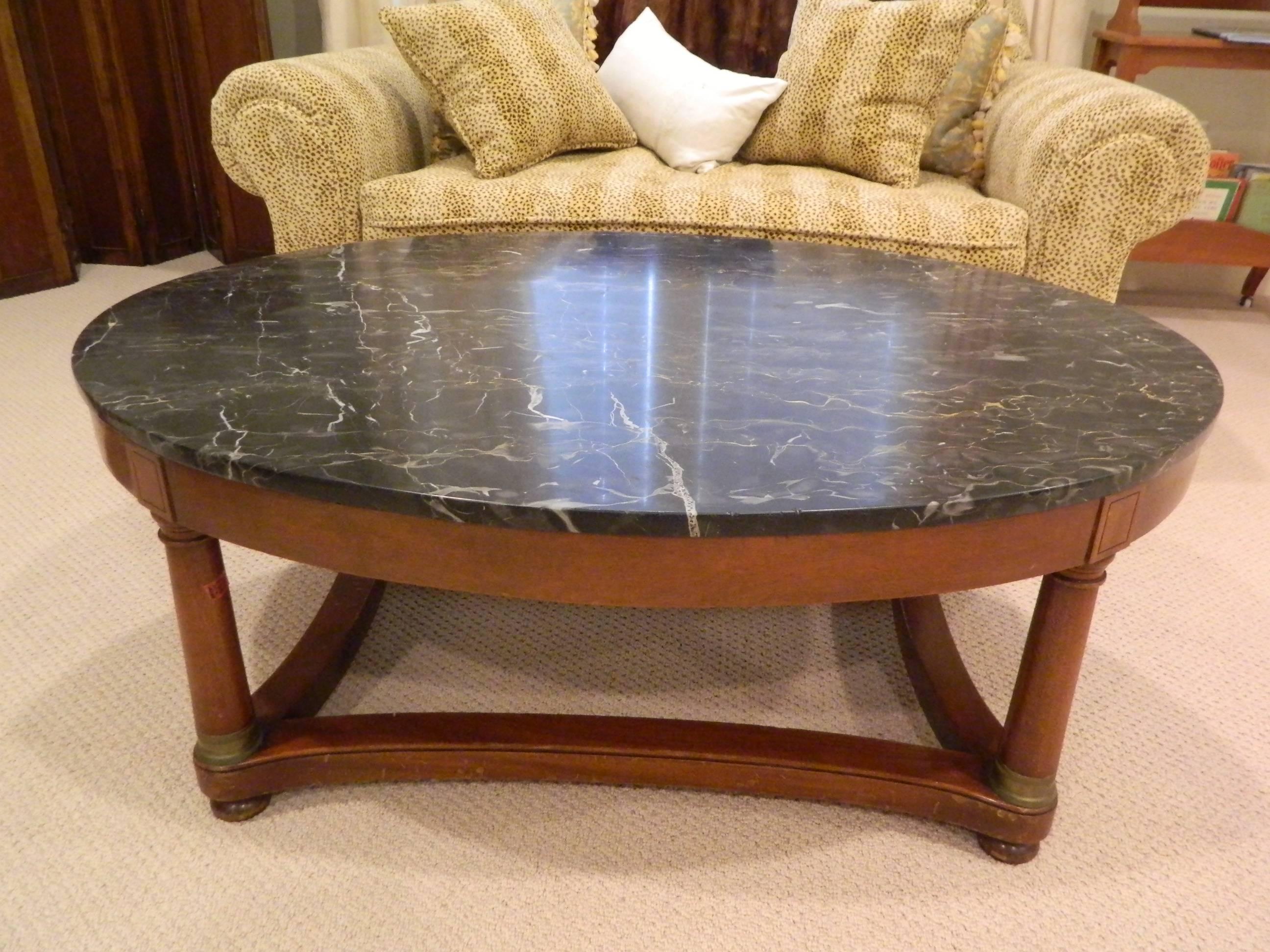 Empire Style Coffee Table with a Marble Top, Late 19th Century 1