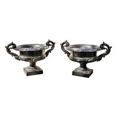 Pair of Cast Iron Double Handled Planters, Early 20th Century