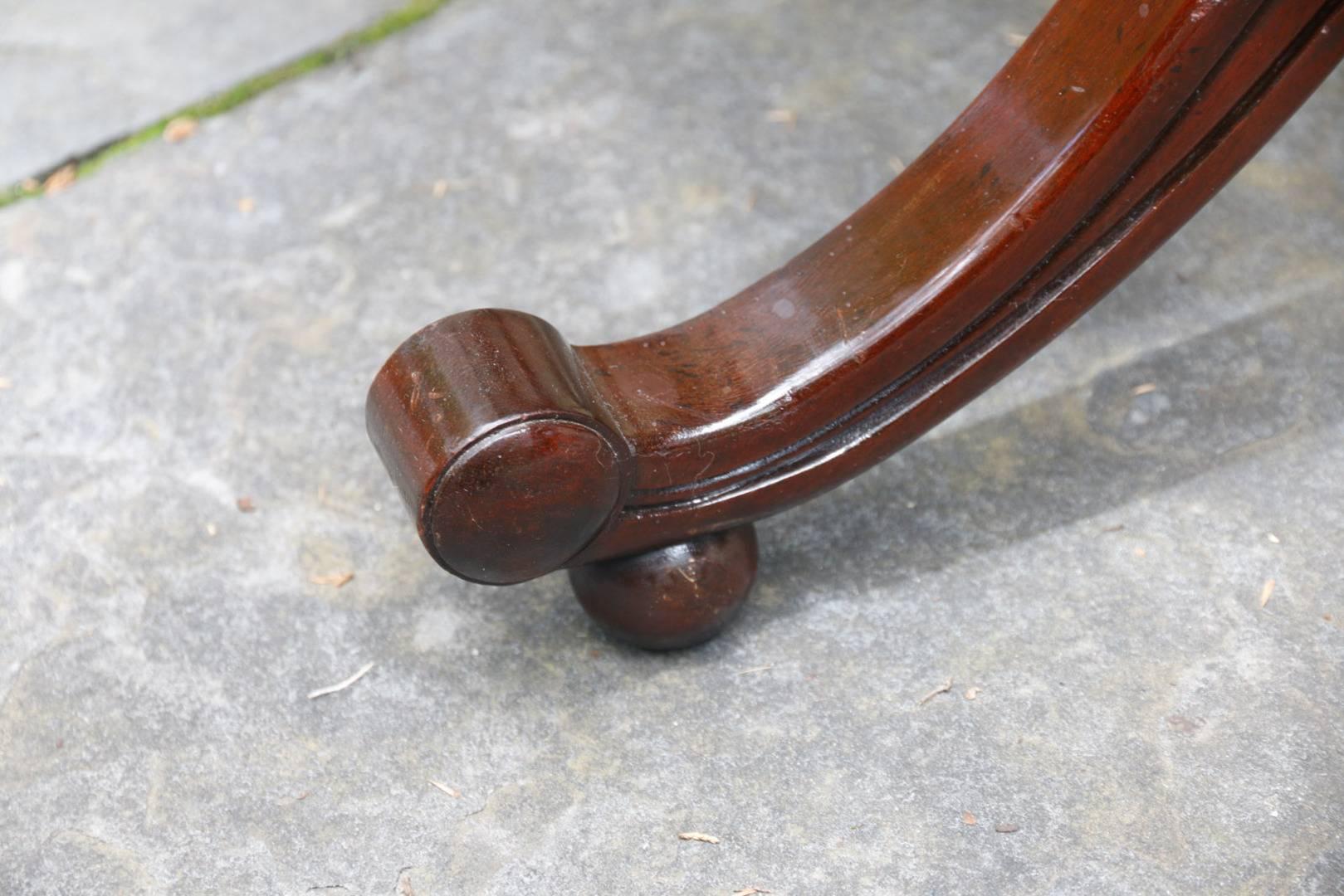 English Mahogany and Caned Regency Form Tabouret Stool, 19th-20th Century In Excellent Condition In Savannah, GA