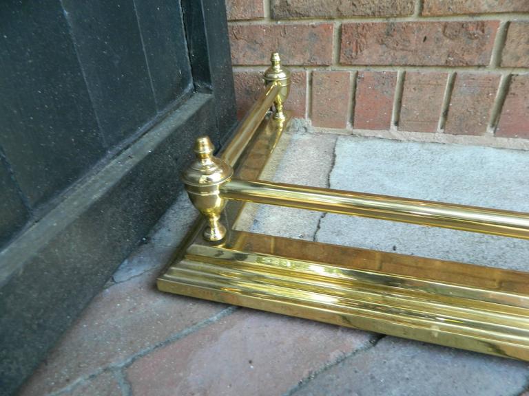 English Polished Brass Fireplace Fender, 19th Century at 1stDibs