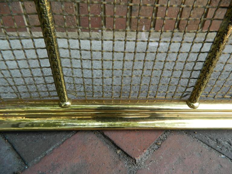 English Polished Brass and Mesh Fireplace Fender, 19th Century at 1stDibs