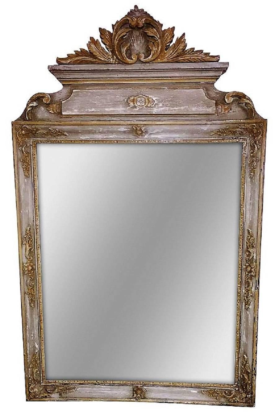 Italian carved and painted mirror, early 19th century.
