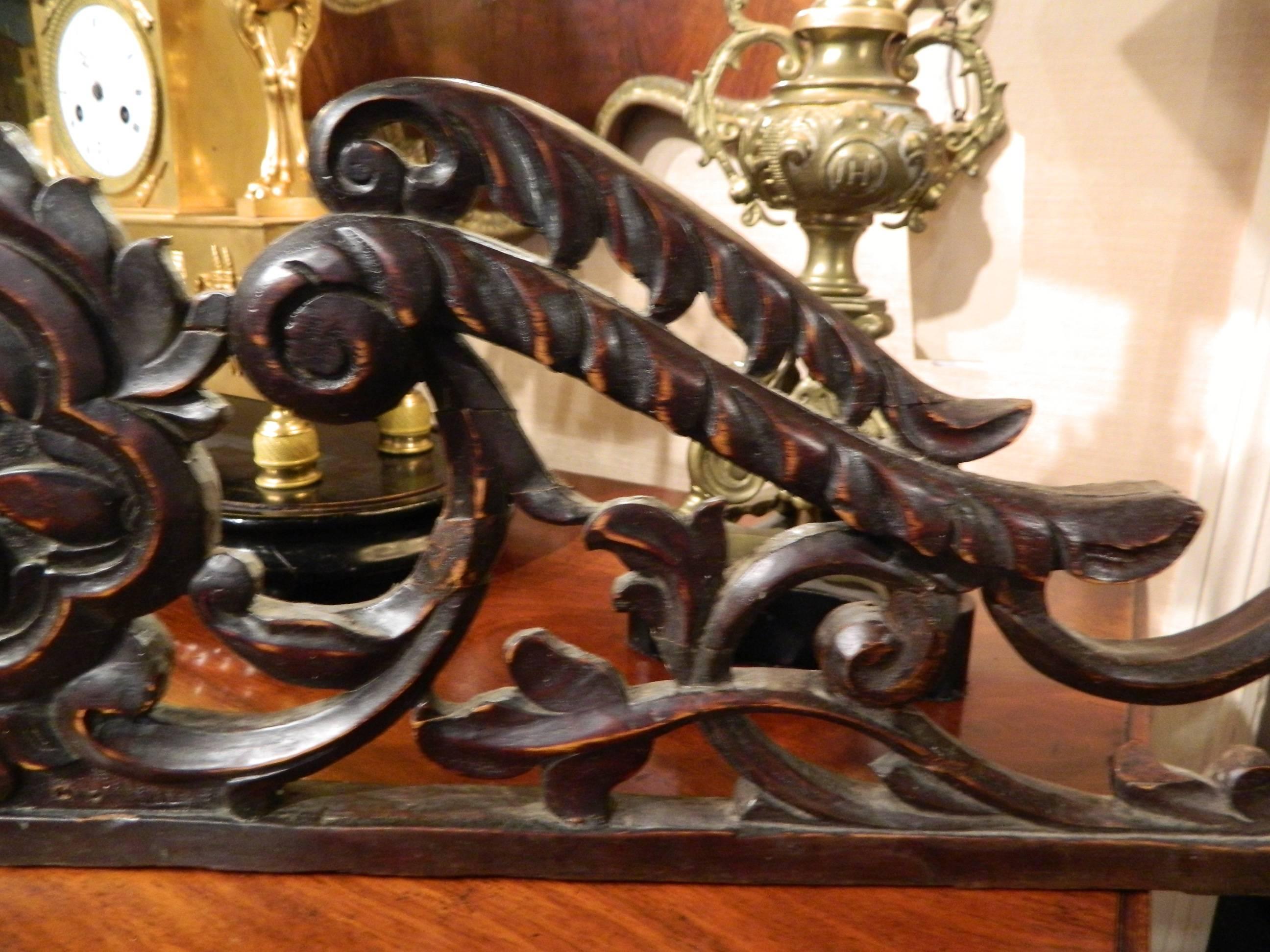French Carved Walnut Architectural Fragment / over Door Decoration, 19th Century In Excellent Condition In Savannah, GA