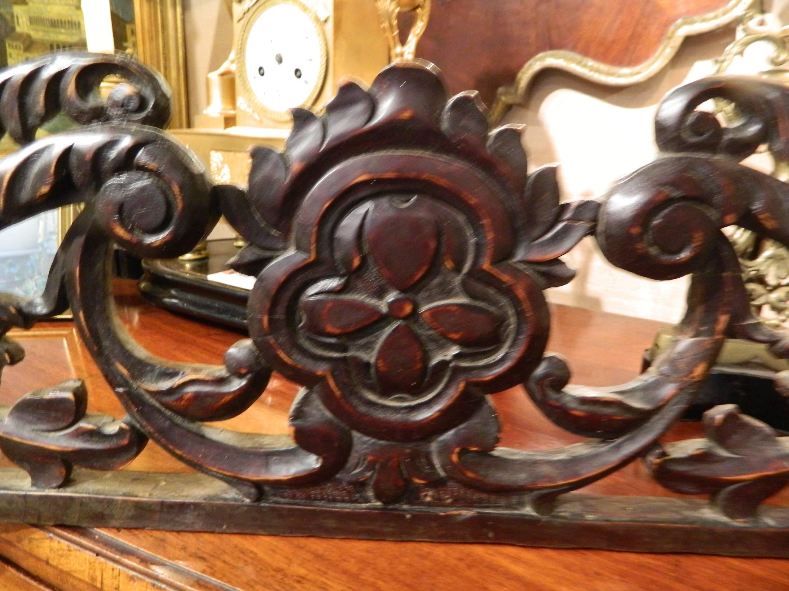 French Carved Walnut Architectural Fragment / over Door Decoration, 19th Century 1