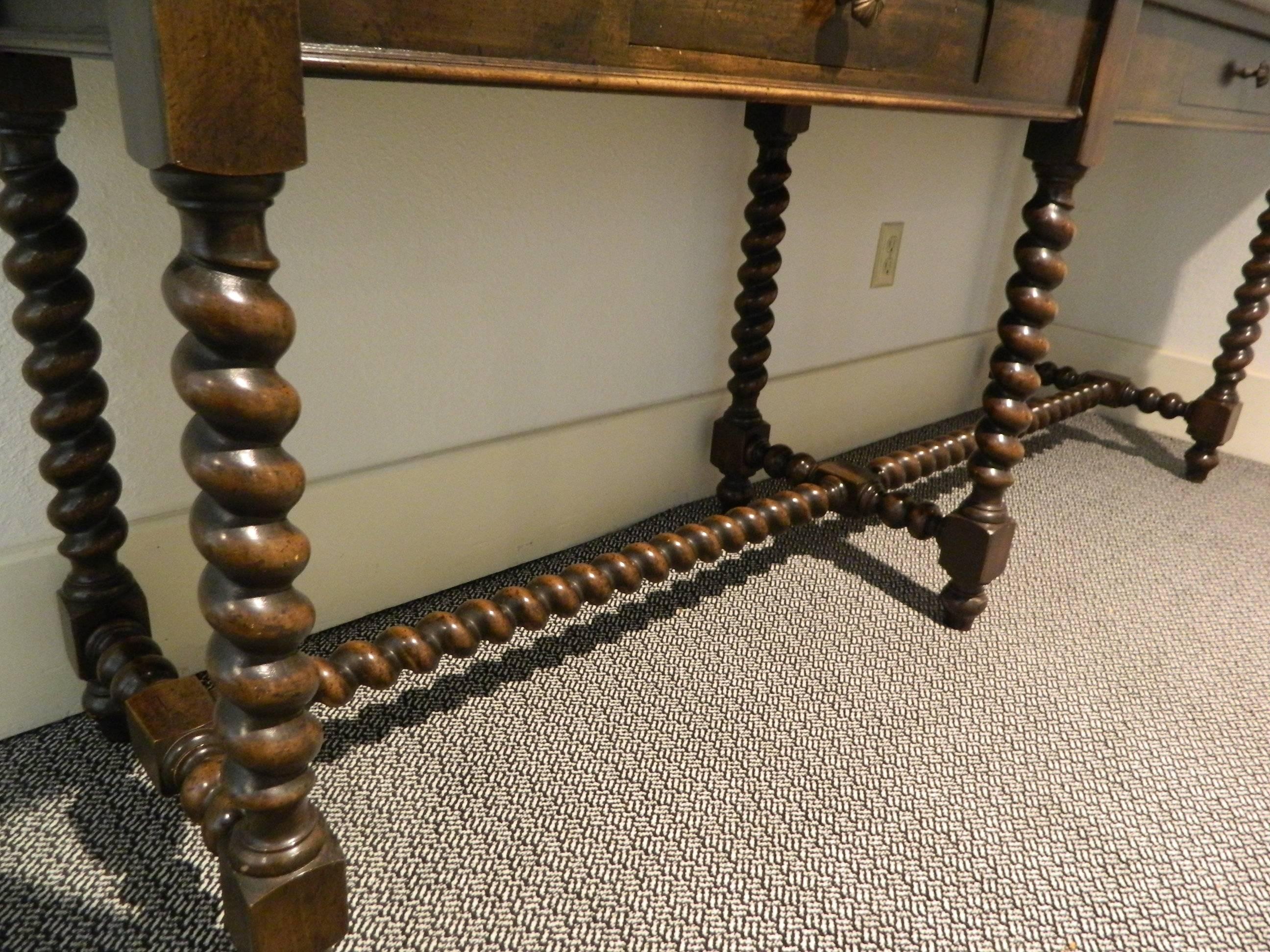 English Walnut Console or Serving Table, 19th Century 2