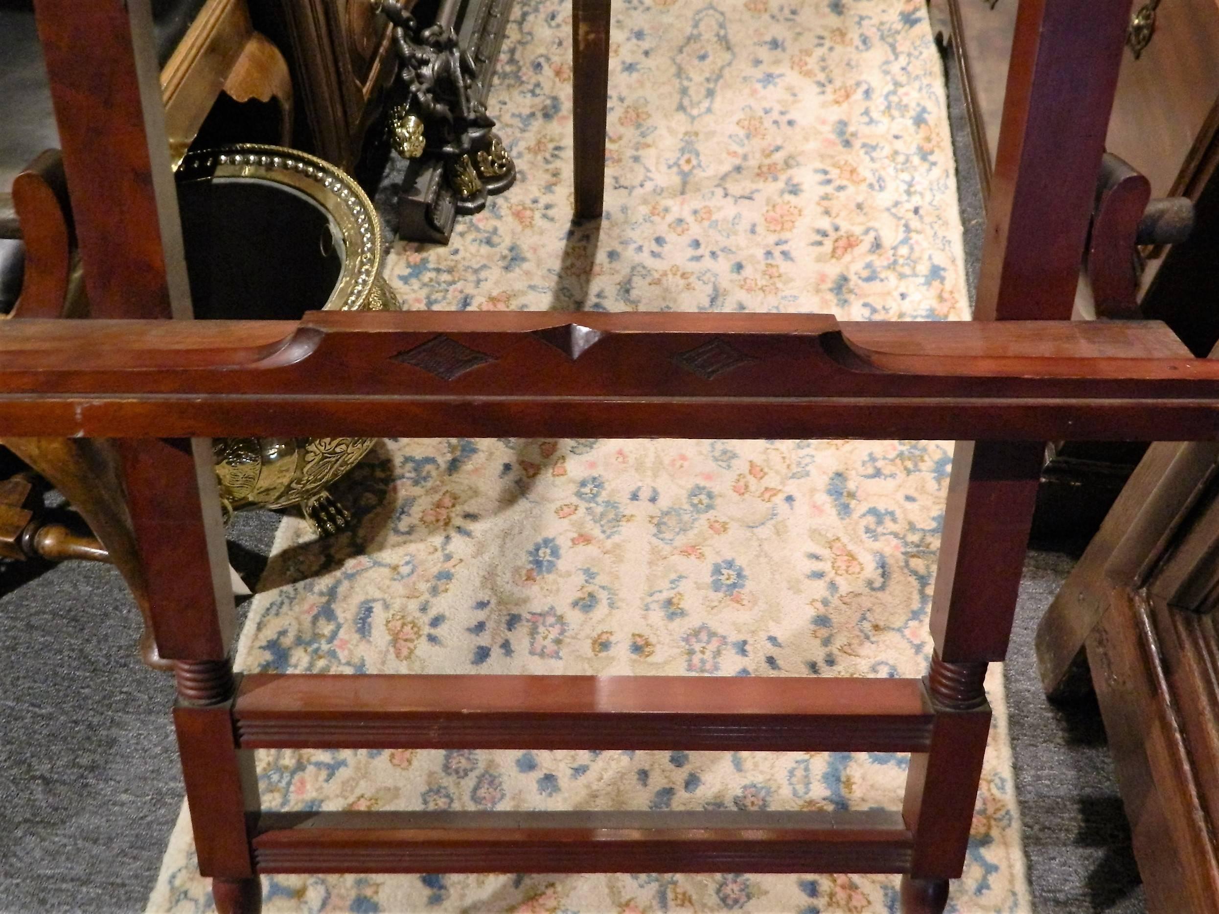 English Mahogany Ball and Claw Feet Easel with Gilded Plaque, 19th Century In Good Condition In Savannah, GA