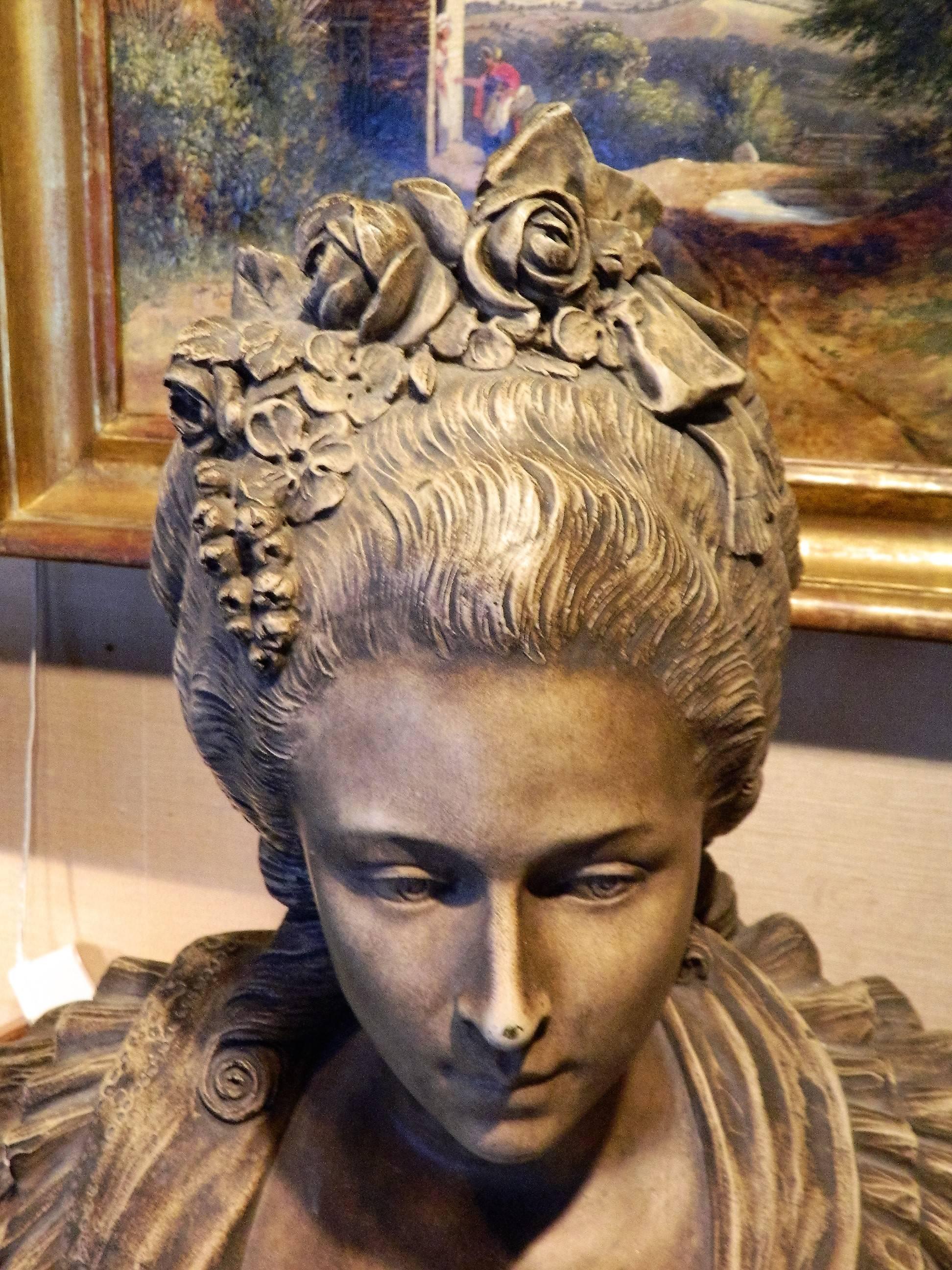 French Terracotta Bust of Marie Antoinette, Late 19th-Early 20th Century 4