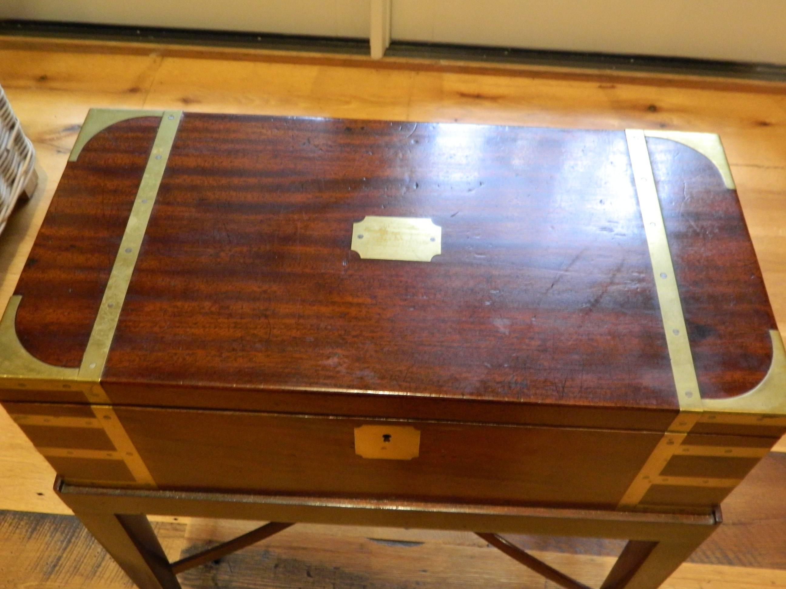 English Mahogany Lap Desk on a Custom-Made Stand, 19th Century 3