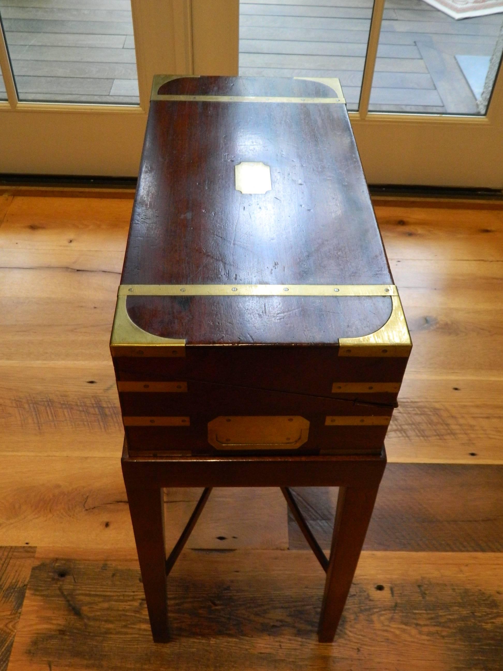 English Mahogany Lap Desk on a Custom-Made Stand, 19th Century 6