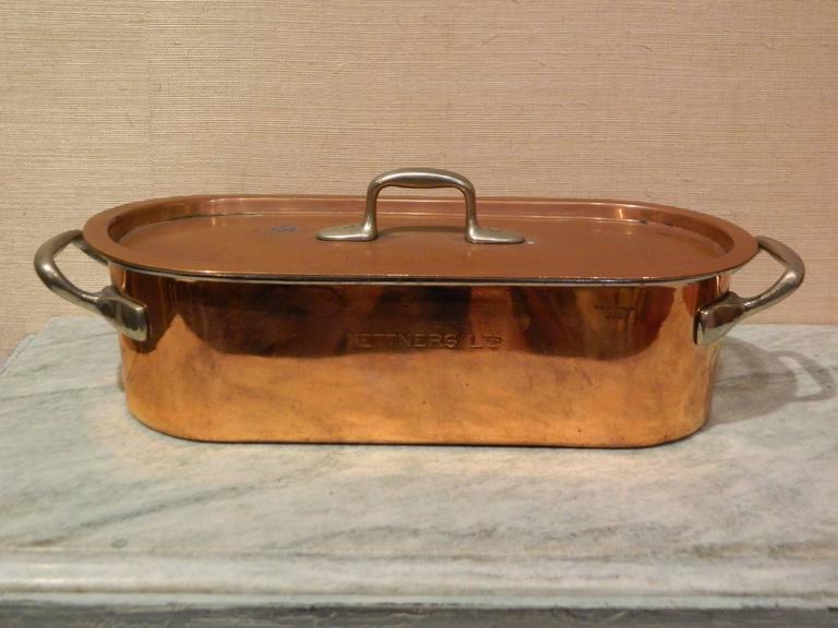 French Copper Fish Poacher with Handles and Lid, 19th Century For Sale 2