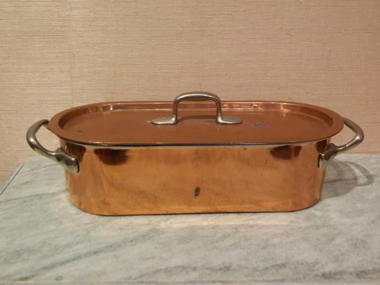 French Copper Fish Poacher with Handles and Lid, 19th Century For Sale 3