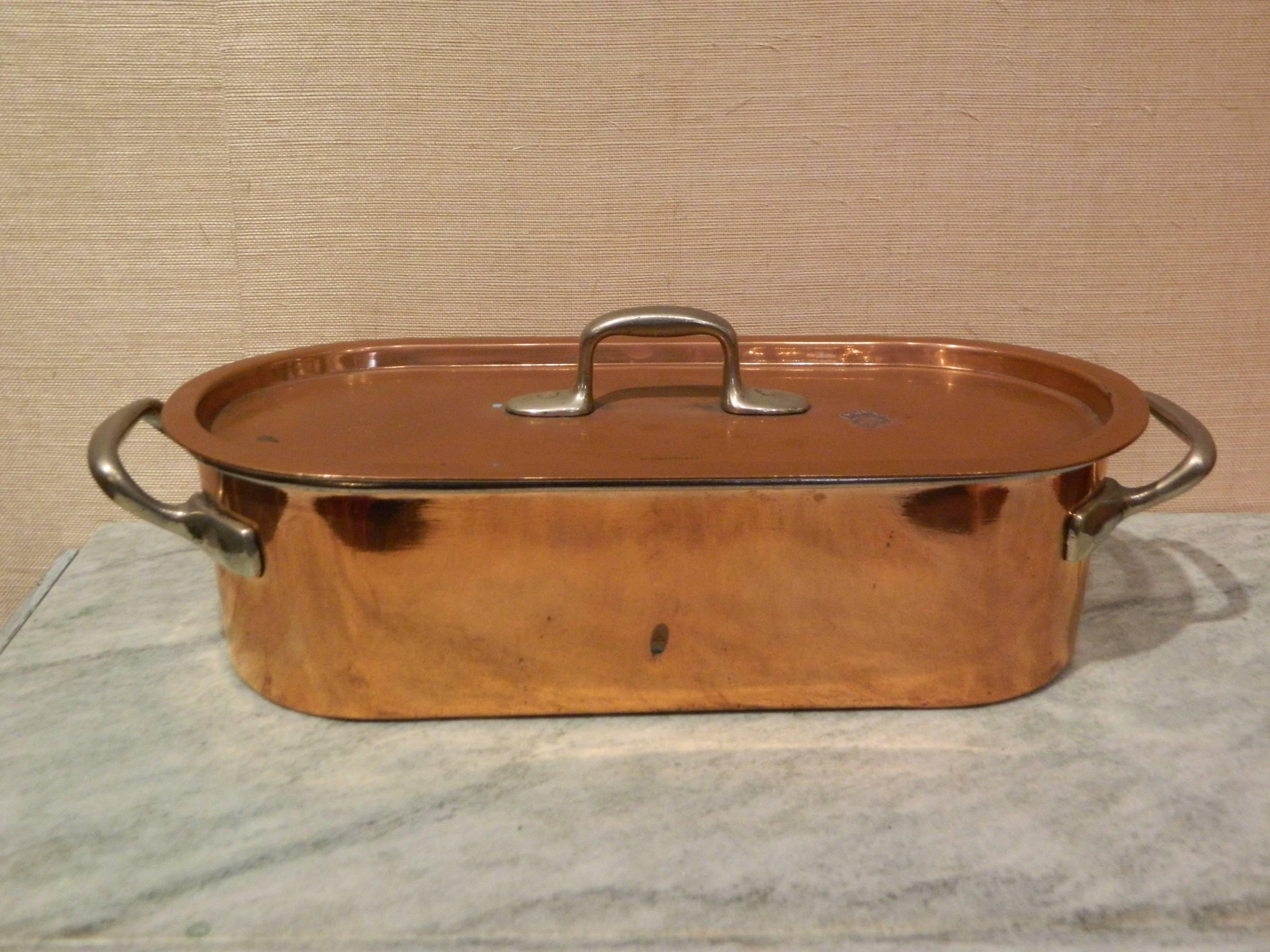 French Copper Fish Poacher with Handles and Lid, 19th Century In Good Condition In Savannah, GA