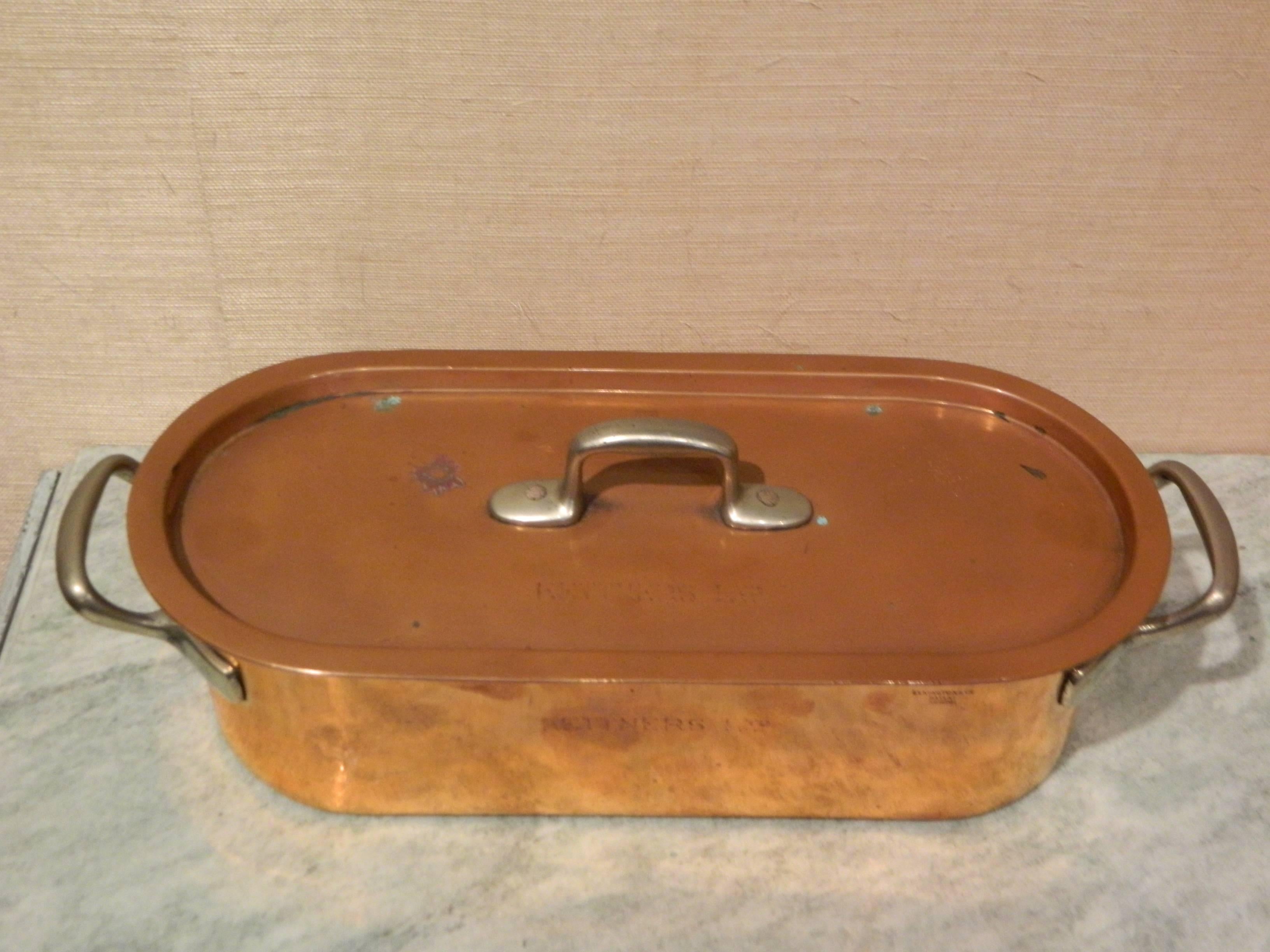 French Copper Fish Poacher with Handles and Lid, 19th Century 2