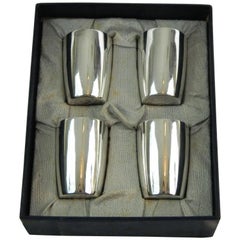 Vintage Set of Four Tiffany & Co. Sterling Silver Shot Glasses, Early 20th Century