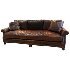 Ralph Lauren Leather Sofa with Nail Head Treatment, 20th Century