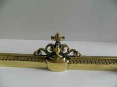 Pair of Brass Chenets or Andirons with Fender, Dragon Motif, 19th Century