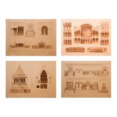 Framed Set of Four 19th Century, English Architectural Engravings, 19th Century 10