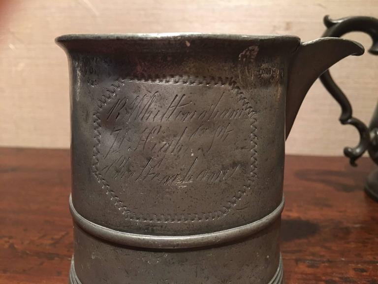 Pair of English Pewter Mugs or Cups, 18th Century at 1stDibs