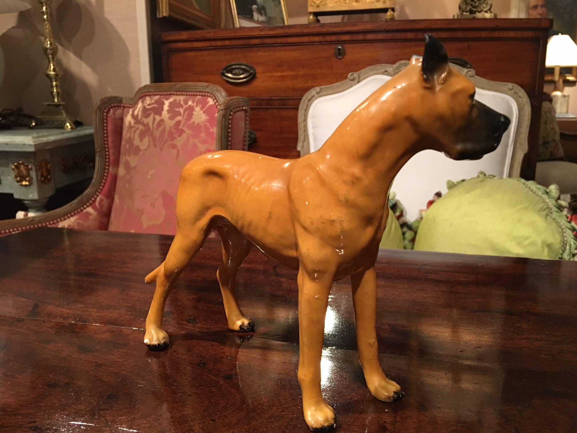 English Porcelain of a Great Dane Dog, Early 20th Century 2