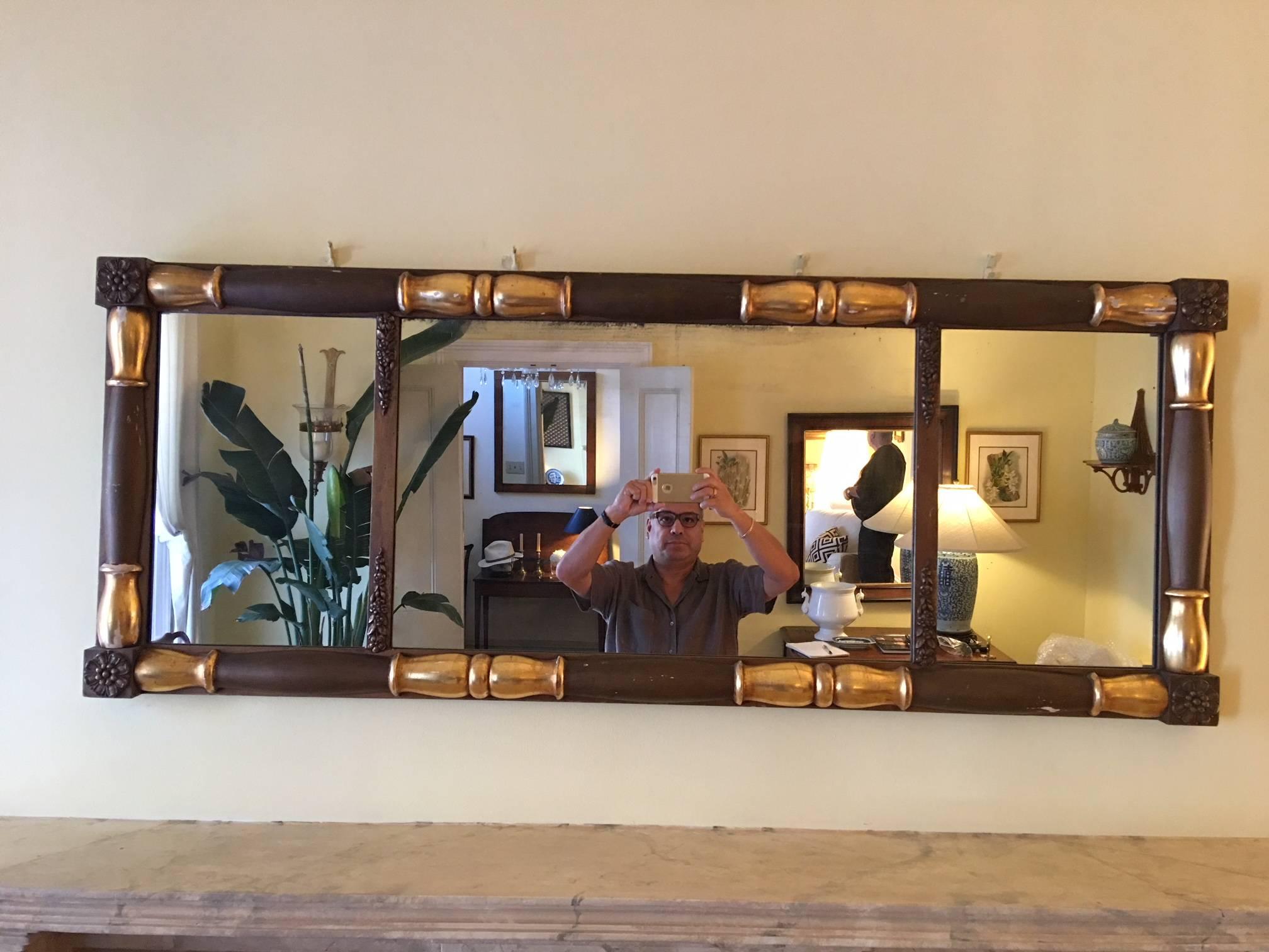American Empire Style Over Mantel Mirror, 19th Century

