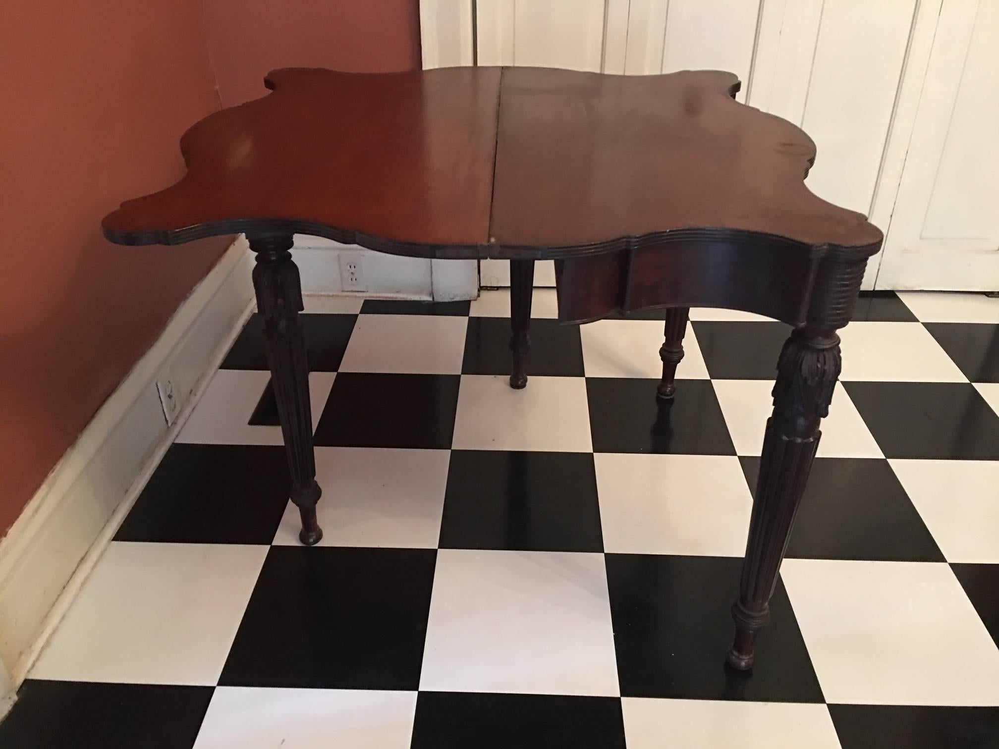 American Games Table with Acanthus Leaves Decoration and Tapered Leg, circa 1810 3