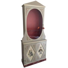 Painted Cabinet with Glass Shelves, Bob Christian, 20th Century